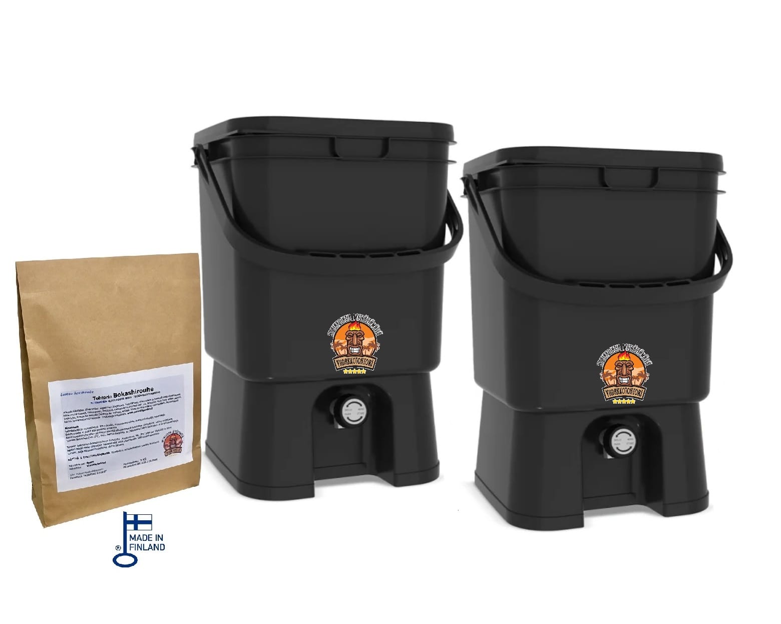 Black Mocca päivitetty aloituspakkas 1kg Bokashi Aloituspakkaus +1kg bokashirouhe - Black Mocca