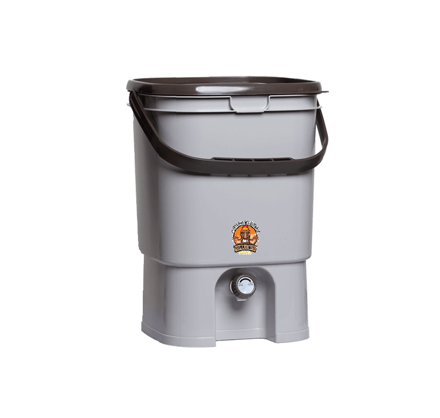 Kran - rostfritt stål. T.ex. för Skazas bokashihink. Mocca Grey 1kpl