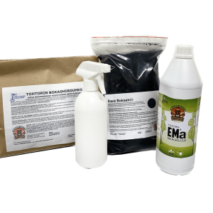 Triplasti hapatusta - Rouhe, Black Bokashi & EMa + suihkepullo